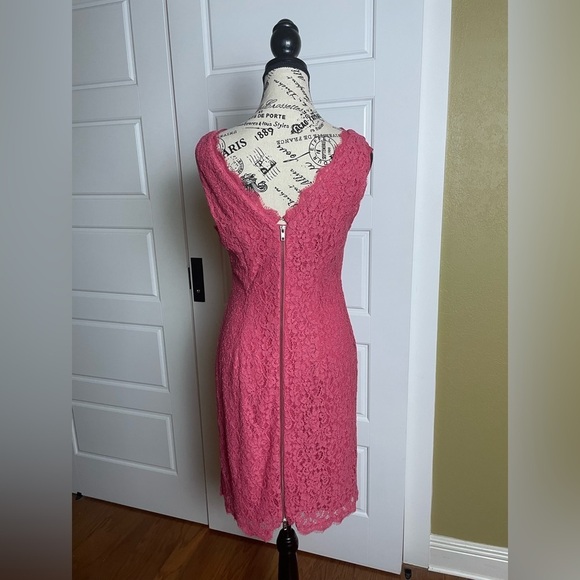 Adrianna Papell Lace Sheath Zipper V-Back Dress - Picture 6 of 7